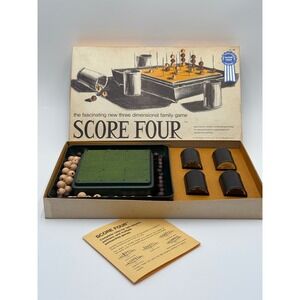 Vintage 1968 Score Four 3D Strategy Board Game Funtastic Missing Peg
